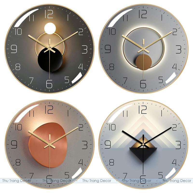  Đồng Hồ Tròn Tráng Gương In UV 5D Cao Cấp Đồng Hồ Treo Tường Hiện Đại 