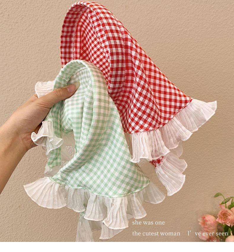 Product Introduction of Băng Đô Kẻ Sọc, Dành Cho Trẻ Em, Không Trơn Trượt, Phong Cách Đồng Quê, Với Trang Trí Ren, Khăn Quàng Tam Giác, Thích Hợp Cho Bé Gái Và Bé, Kẹp Tóc Băng Đô 10