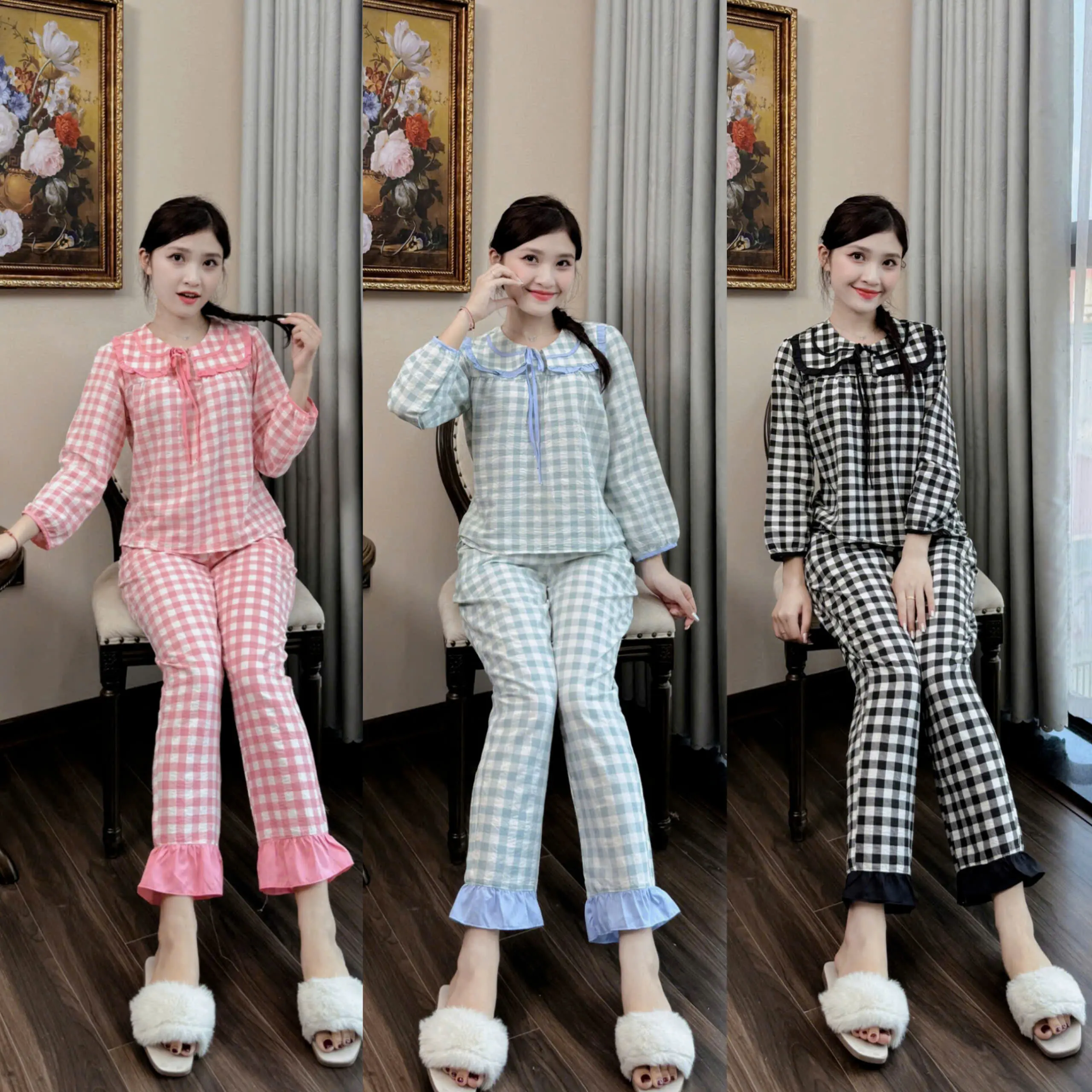 Đồ bộ mặc nhà nữ, đồ bộ tiểu thư xinh xắn