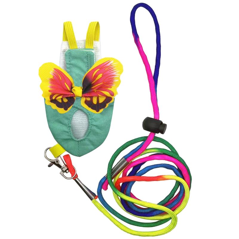 Bird Harness and Cloth Colorful Flying Rope Outdoor Training Toy for Cockatooes Outside Walk Go Out Supplies 6