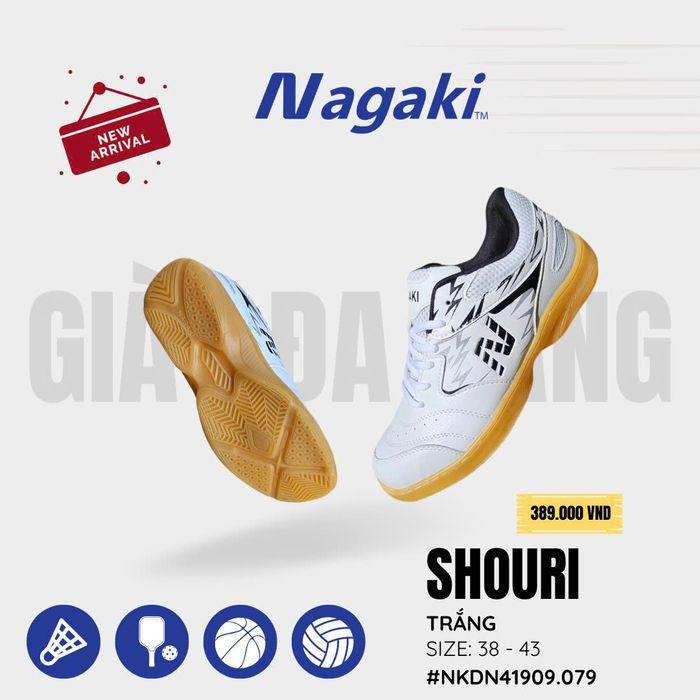Giày Nagaki shouri chuyên Pickleball/cầu lông/bóng chuyền cày sân bê tông