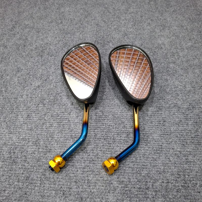 Cặp Kính chiếu hậu kiểu SU chân Xi titan Xi bóng gắn xe máy (Phụ Kiện) - Phụ Tùng kính hậu  future Cao Su gương  2 xẻng x1r gương  gập kiến siafu