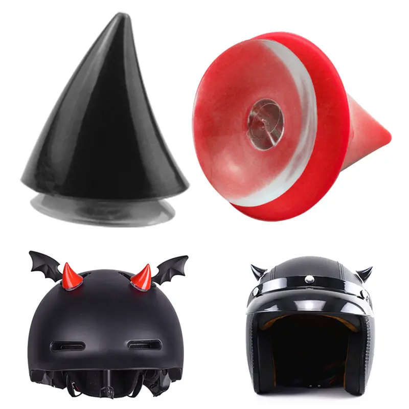 Mũ Bảo Hiểm Xe Máy, Bộ 2 Chiếc, Đồ Trang Trí Sừng Cao Su Góc Dễ Thương, Thích Hợp Cho Motocross, Mũ Bảo Hiểm Đường Trường Trùm Kín, Phụ Kiện Xe Máy 1