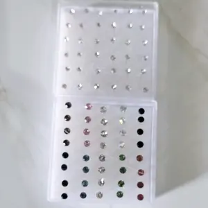 20 pasang anting kristal warna warni BOK mika anting wanita
