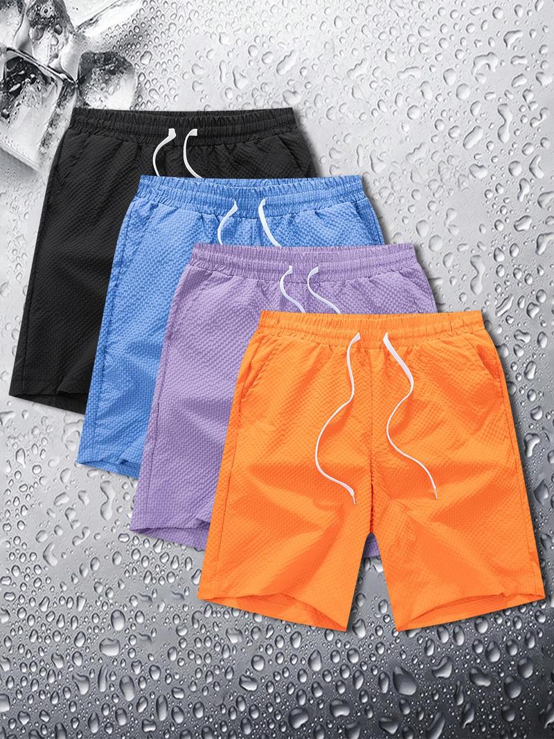Product Introduction of Men's Solid Color Gym Shorts, Casual Comfy Breathable Swim Shorts for Summer, Men's Swimwear Bottoms for Beach & Gym 1