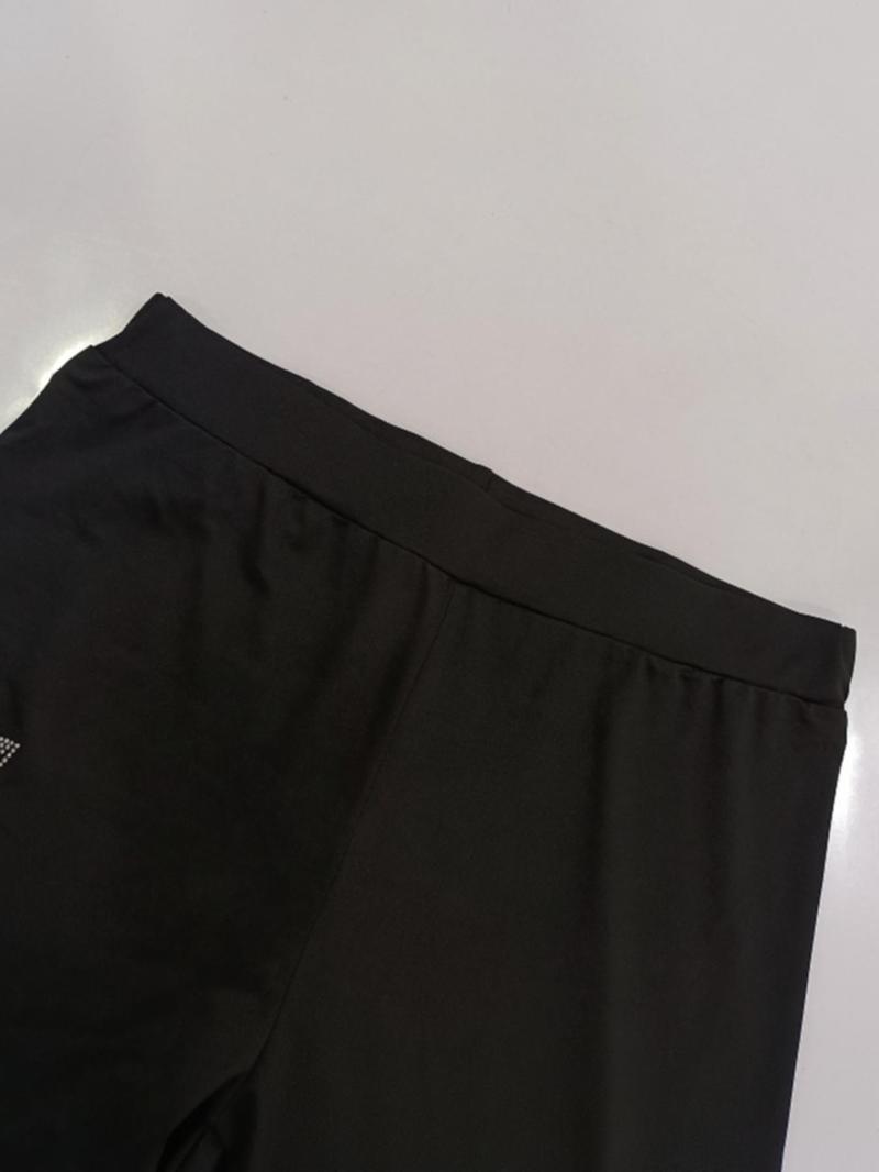 Product Introduction of 【Plus Size】 Rhinestone Decor Butterfly Pattern Leggings, Casual Comfy High Waist Skinny Pants for Women, Women's Bottoms for Fall & Winter 5