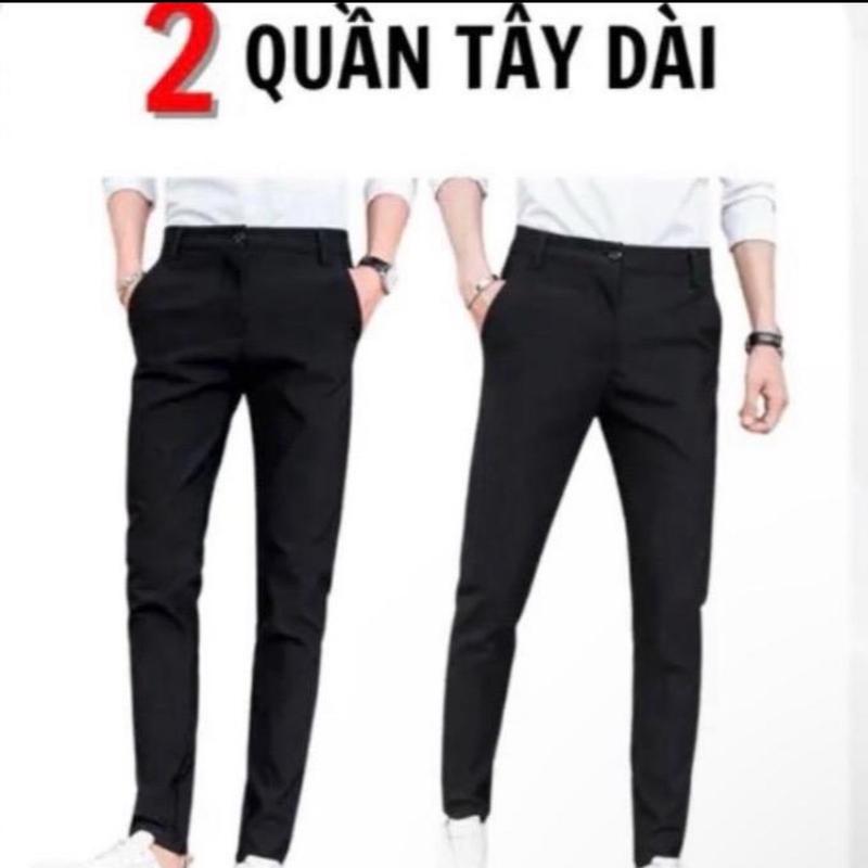 Combo 2 Quần tây co giãn 4 chiều THFashion Quần tây co giãn màu đen xám đậm xám nhạt xanh đen size 28 29 30 31 32 33 34 35 36 Menswear quan  big nam quanaunam  đẹp