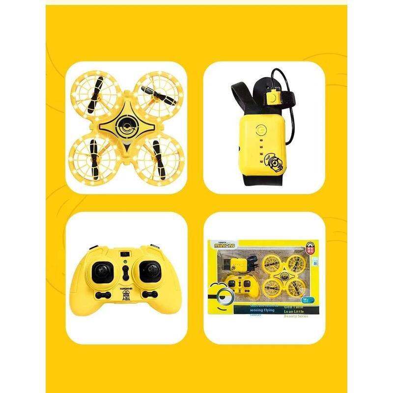 Product Introduction of Minions Four-Axis Ufo Intelligent Induction Suspended Flying Saucer Remote Control Drone Aircraft Animation Kid Toy 16