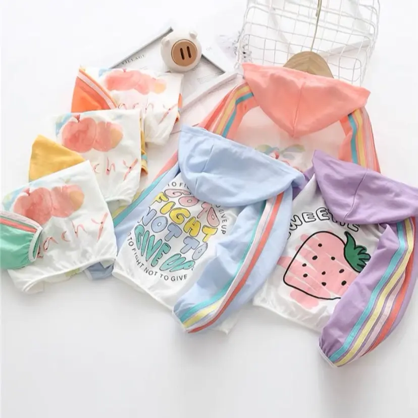Áo khoác chống nắng 7 sắc cầu vòng, chất Thun Cotton cho bé từ 13-50kg