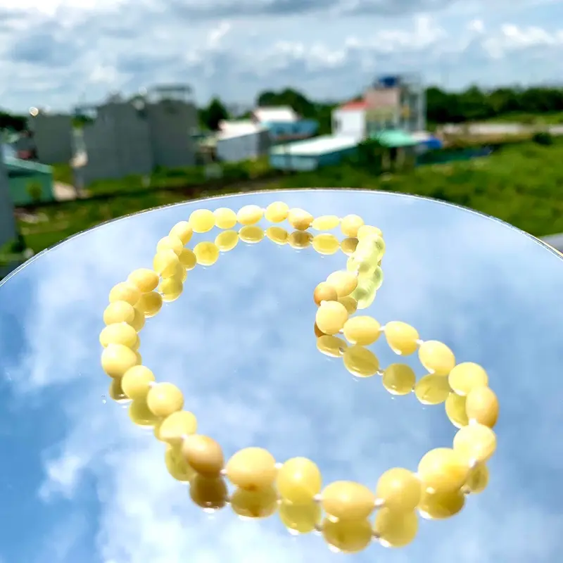 Vòng cổ dây chuyền Hổ phách tự nhiên cho bé - Nhà Mun 6
