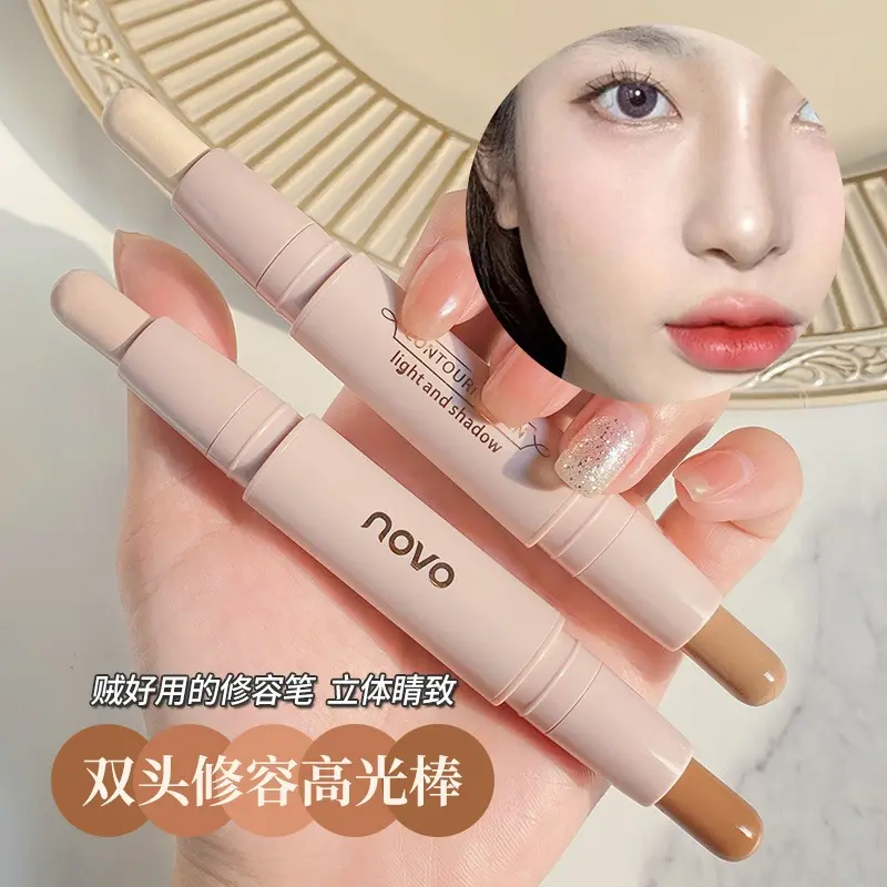 Double-Head Highlight Contour Stick Nasal Shadow Highlight Concealer Shadow Stick Face Makeup  NO.5494 Bronzer Compact Cosmetic