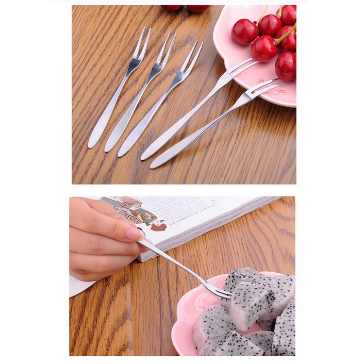 Nĩa Ăn Trái Cây Tiện Lợi Bằng Thép Không Gỉ 4