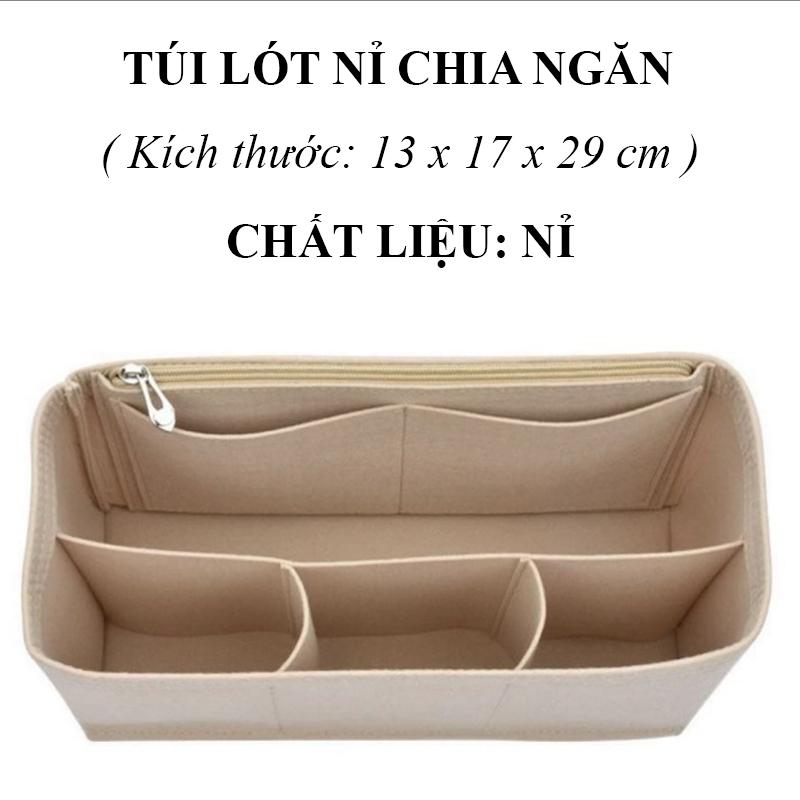 Túi lót nỉ chia ngăn có khóa kéo kích thước 17 x 13 x 29 cm lót túi bỉm sữa Kem Cho Bé Balo 
