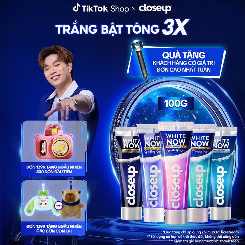 Kem đánh răng Closeup White Now - Trắng Bật Tông 3X từ Công nghệ Ánh Sáng Xanh - Khoáng Trắng Tự Nhiên 100g [1]
