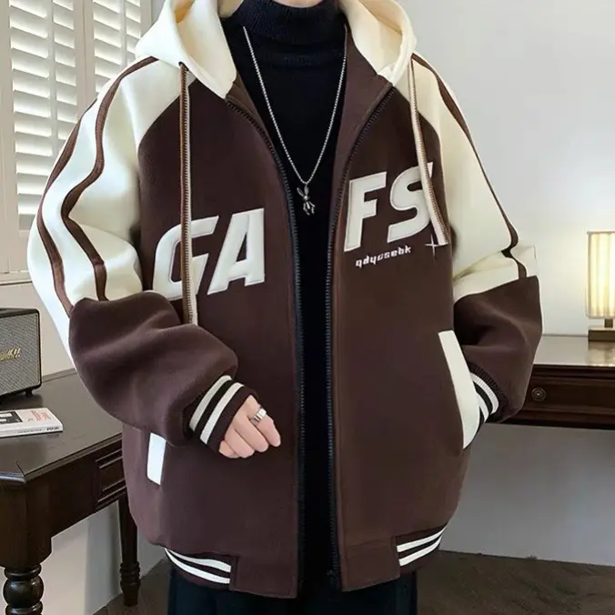 [NEW] Áo Khoác FORM Rộng GAFS Phối Viền Màu Sọc PHONG CÁCH Mới Nón TO Như Hình