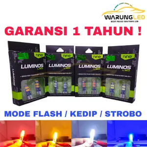 Lampu LED T10 KEDIP 9NINE LUXIMOS LED senja sein plat mundur 15 Titik SET Strobo