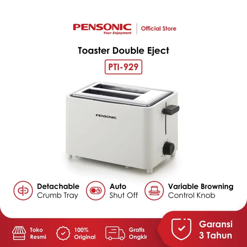 PENSONIC Toaster Pemanggang Roti 2 Eject / PTI-929 0