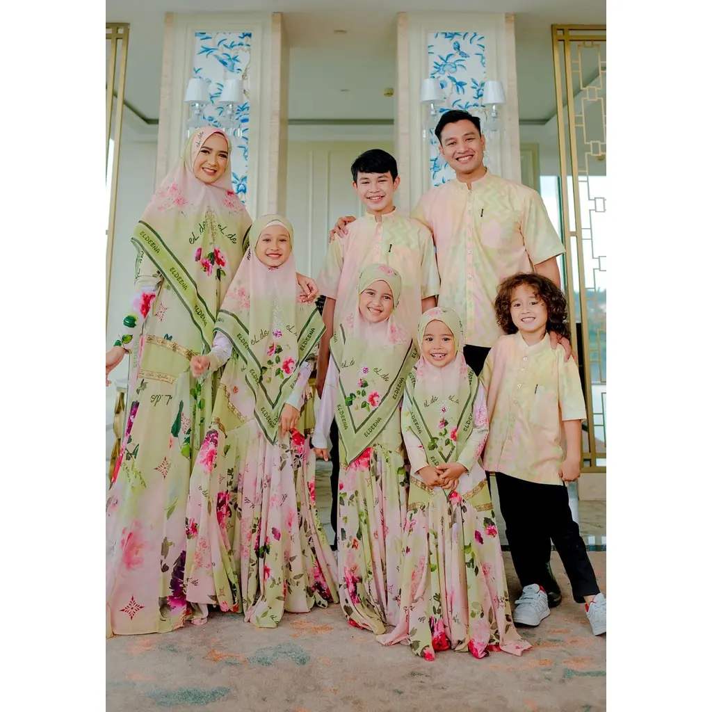 Gamis Koko SARIMBIT RINDU BY ELDEENA SYAR'I - Gamis Keluarga Lebaran REALPIC 100% Muslim Syari