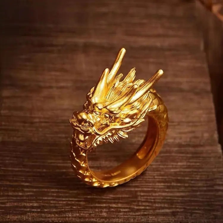 Vietnam Men's Domineering Dragon Ring Zodiac Dragon Opening Ring Bracelet