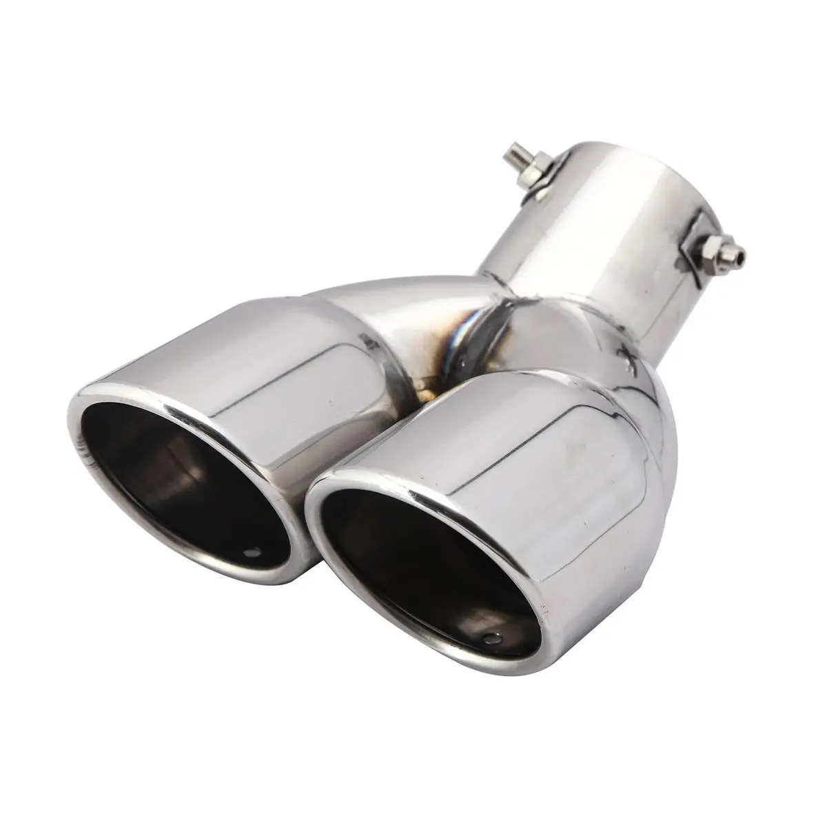 Universal 63mm Car Inlet Double-Barrel Rear Exhaust Tip Tail Pipe Muffler Black Titanium Outlet Stainless Steel Car Accessories