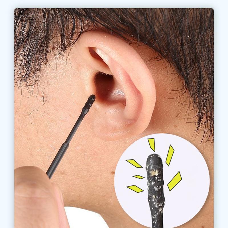 20pcs/Bag Portable Disposable Sticky Ear Swabs Pick Spiral Tips Wax ...
