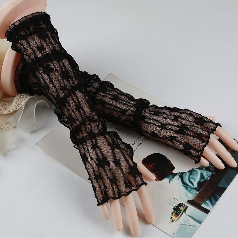 Product Introduction of Summer Ice Silk Sun Protection Arm Sleeves for Women, Thin and Breathable, Black Long Style, Stylish Driving Arm Guards, Ice Sleeves, Fingerless Fake Sleeves 0