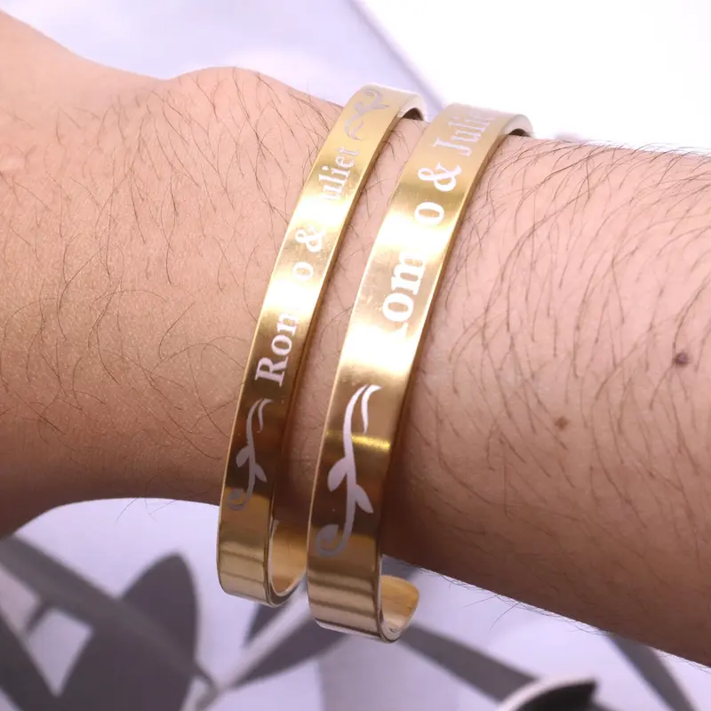 Gelang Custom NAMA TULISAN Laser Perhiasan Titanium GT07 4