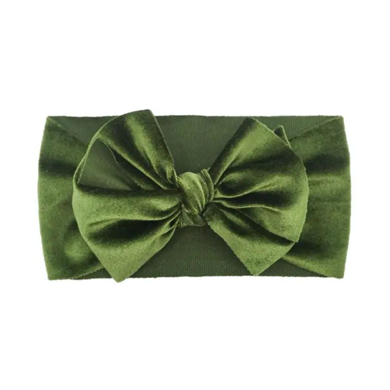 PreciousOne - Bandana anak bando bayi  motif pita besar bludru metallic premium quality 3