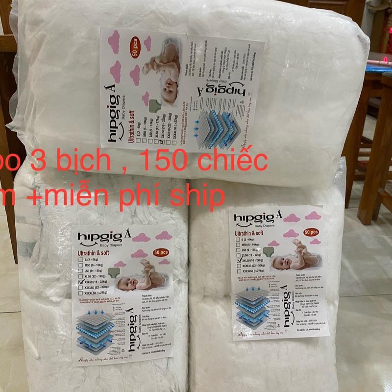  Combo 3 bịch  150 chiếc bỉm quần HipA  Fom Suông  Mềm Êm  mỏng nhẹ thấm từ 500-700ml  kèm quà   