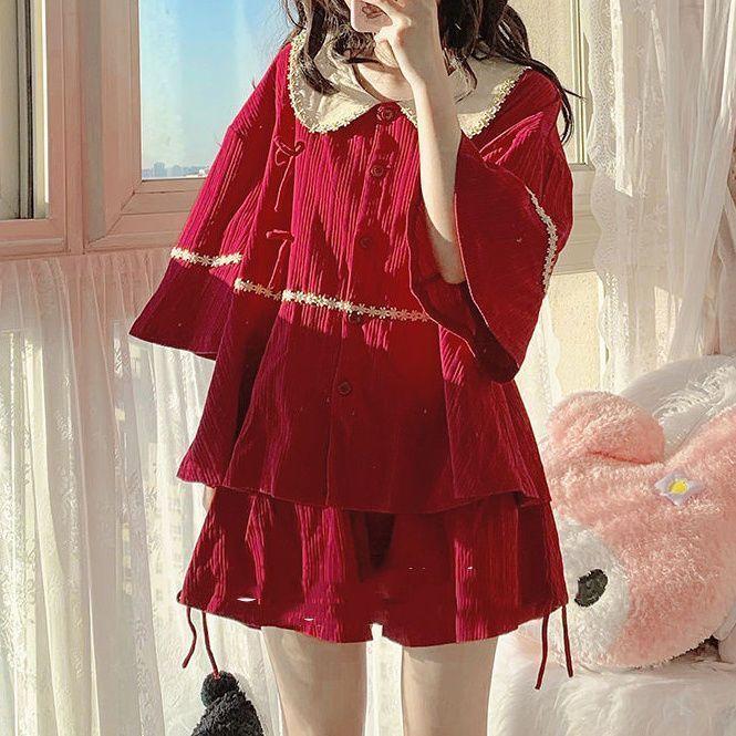 Product Introduction of Bộ Đồ Ngủ Ngọt Ngào Cho Nữ, Phong Cách Mùa Hè, Ins Nhật Bản, Dáng Rộng Vừa Vặn, Trông Trẻ Trung, Áo Phông Ngắn Tay Và Quần Đùi, Thích Hợp Cho Học Sinh, Chất Liệu Mềm Mại, Đồ Mặc Nhà, Bộ Đồ Hai Mảnh, Năm 2024 1