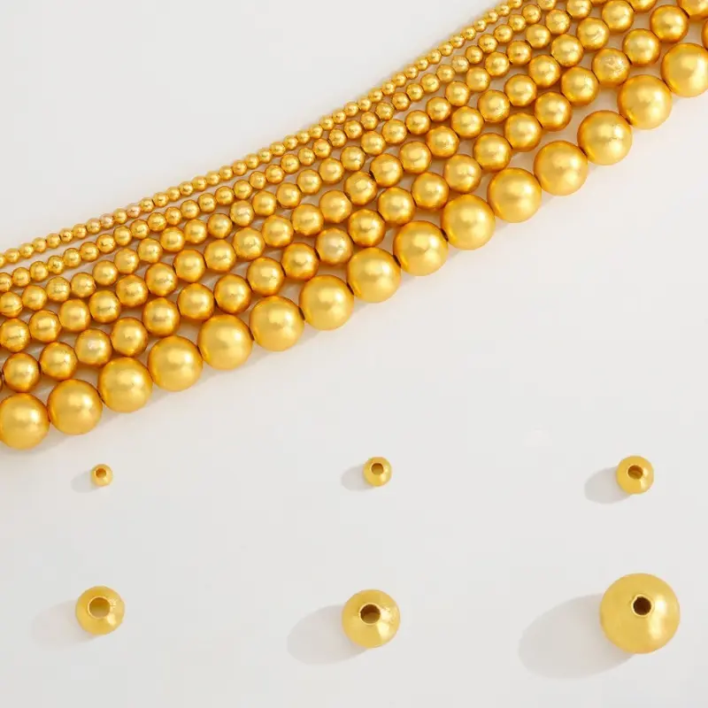 Handmade DIY Jewelry with Separated Bead Beads, Loose Bead Copper Accessories, Color Preservation Matte Gold Antique Silver Shiny Silver White Gold Beads