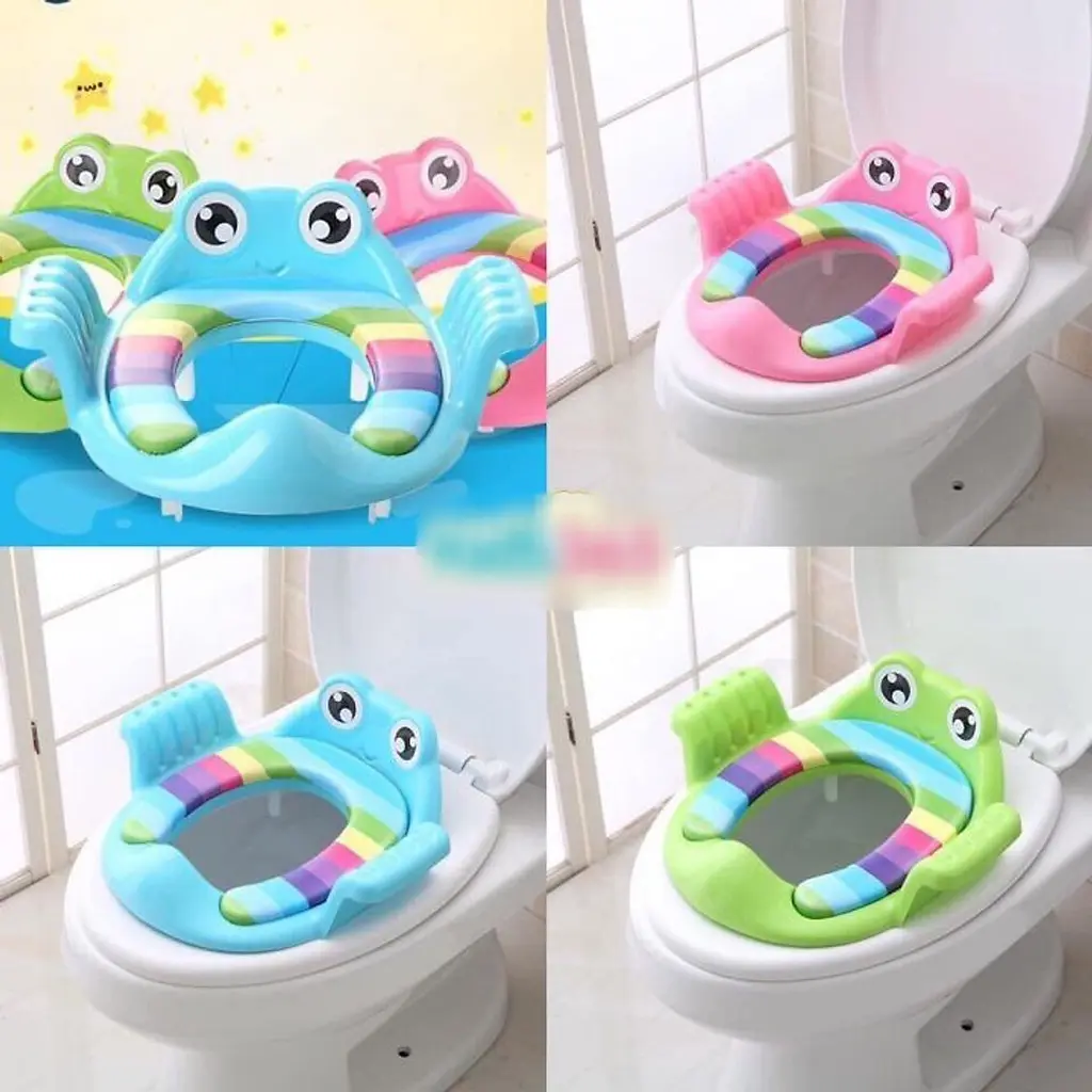 Miếng Lót Bồn Cầu Ngồi Cho Bé - Bệ Lót Thu Gọn Bồn Cầu Có Tay Vịn Cho Bé – Thuận Tiện Cho Bé Sử Dụng, Dễ Dàng Bô Voi