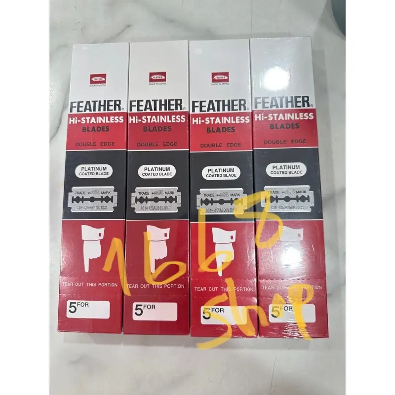 ￼(พร้อมส่ง)ใบมีดโกนขนนก Feather 2คม กล่องละ100ใบมีด