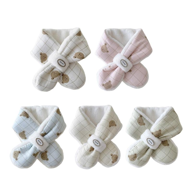 2024 Warm Scarf for Infants Toddler Unisex Cartoon Bear Neck Wrap Towel Soft & Comfortable Baby Neckerchief Winter 2