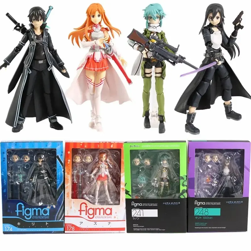 Action Figure Kirito Asuna Sinon Figma SAO Sword Art Online Artikulasi
