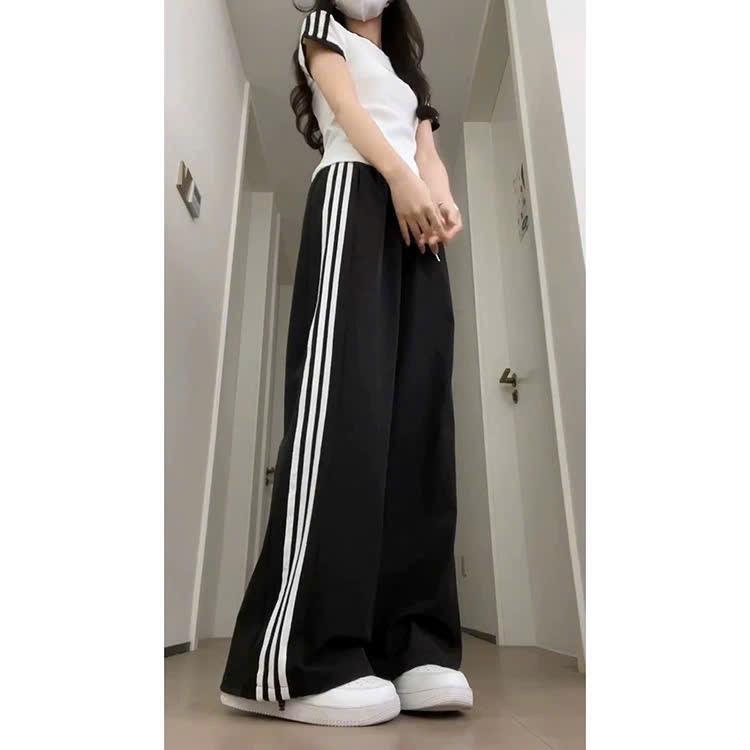 Quần Suông Kaki Ống Rộng 3 Sọc, Đứng Form Dáng Unisex Nam Nữ 2