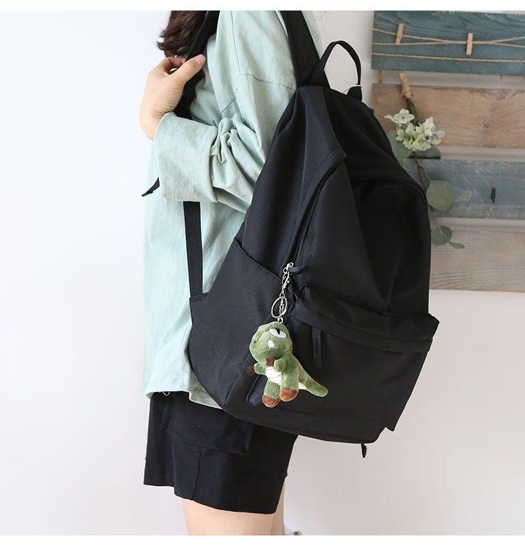 Product Introduction of Beg galas kain Oxford berkapasiti besar, kalis air, untuk lelaki dan wanita, warna pepejal, sesuai untuk pelajar kolej, serba guna, pujian orang 8880, beg galas wanita, hitam 13
