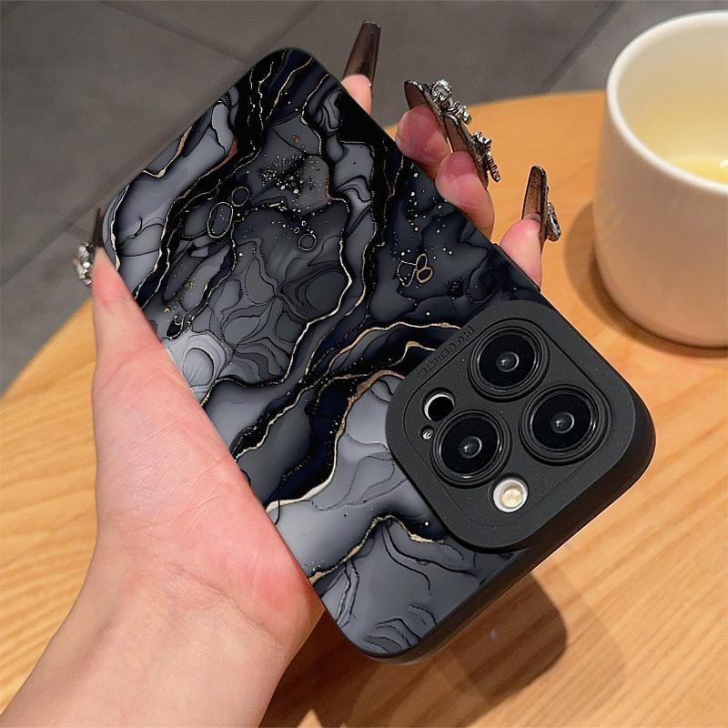 Marble Pattern Phone Case, Anti-drop Cellphone Protective Case, Shockproof Mobile Phone Cover for iPhone 11 12 13 14 15 16 Pro Max/Pro/Plus 4