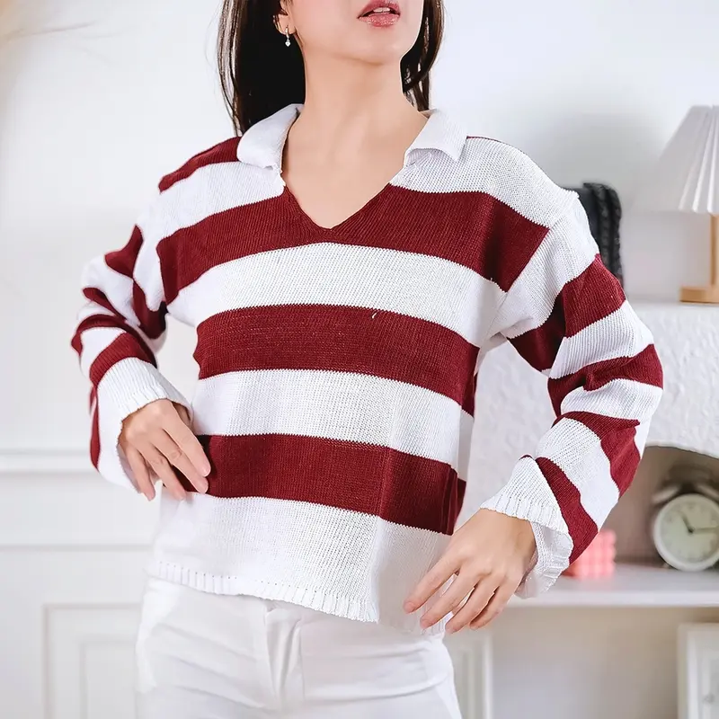 BLOUSE FUJI CROP TOP RAJUT BLASTER  - ATASAN STRIPE RAJUT - BLOUSE KNIT 2