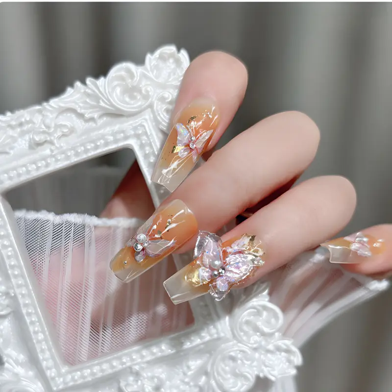 Sticker bướm lụa nổi 5D mẫu mới - phụ kiện dán nail 2