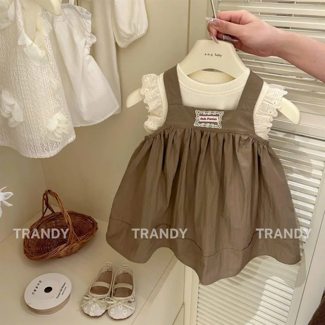 [TRANDY] Set áo cho bé gái 10-32kg áo thun cánh tiên phối váy thô xuông mềm phong cách Hàn Quốc đi học đi chơi