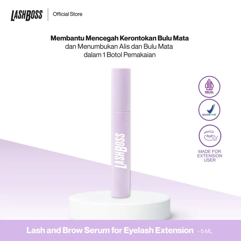 LashBoss Lash and Brow Serum for Eyelash Extension (Gel-Based) Serum Penumbuh Bulu Mata dan Alis Anti Rontok dan Botak untuk Eyelash Extension Membantu Menebalkan Eyelash tanpa Maskara Serum Bulu Mata 0