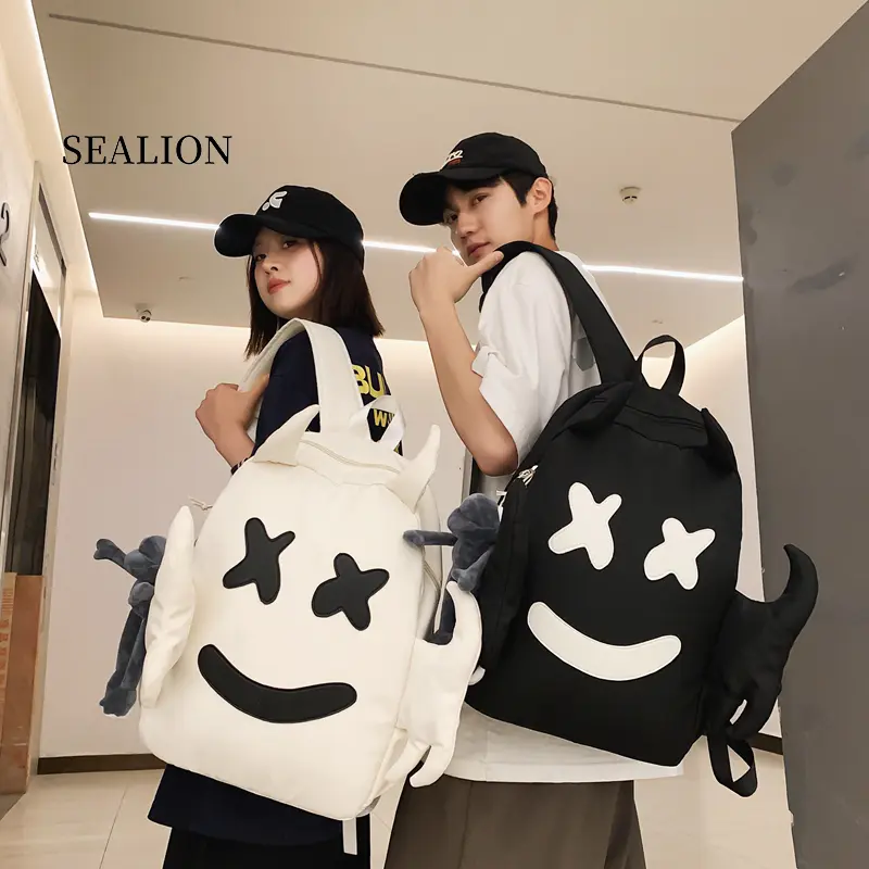 Balo ma cùng điều hướng trái Sea Lion Homemade Hip-Hop Đường phố Phong cách đại học thời trang trung quốc Cặp đi học cho học sinh cặp đôi