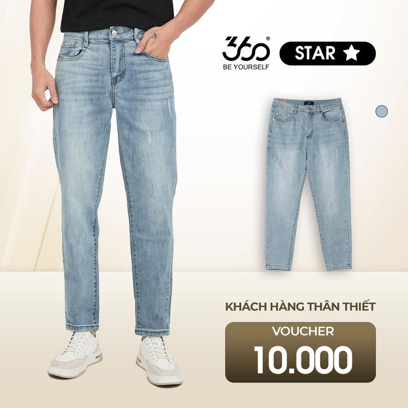 Quần jean nam ông đứng slimfit thương hiệu 360 Boutique màu jeans xanh denim chất liệu bò cao cấp-QJDOL324 Menswear Pants