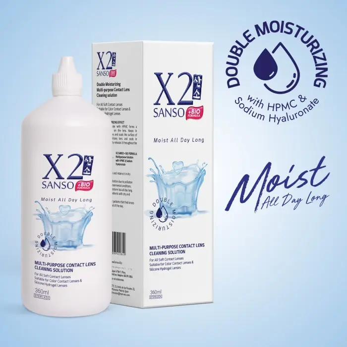 X2 Sanso BIO 360ml Cairan Pembersih Softlens New Formula 0