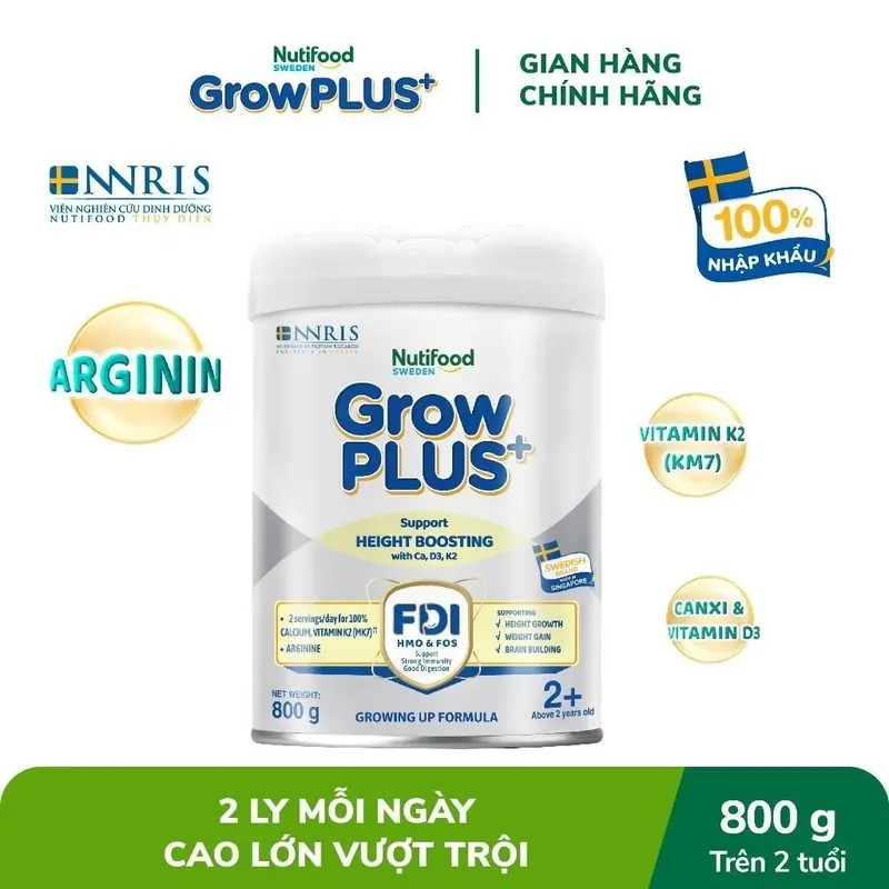 [GrowPLUS+ x Mẹ bé Thủy Thảo] Sữa Bột Nutifood GrowPLUS+ Cao Lớn Vượt Trội (Bạc) 2+ Lon 800g 4