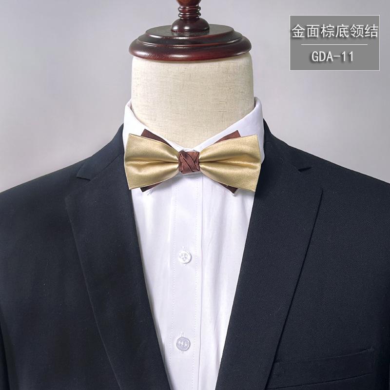 Product Introduction of New Bow Tie Men's Solid Color Bridegroom High Density 1200 Needle Silk Bow Tie Flower Business Formal Wear 12