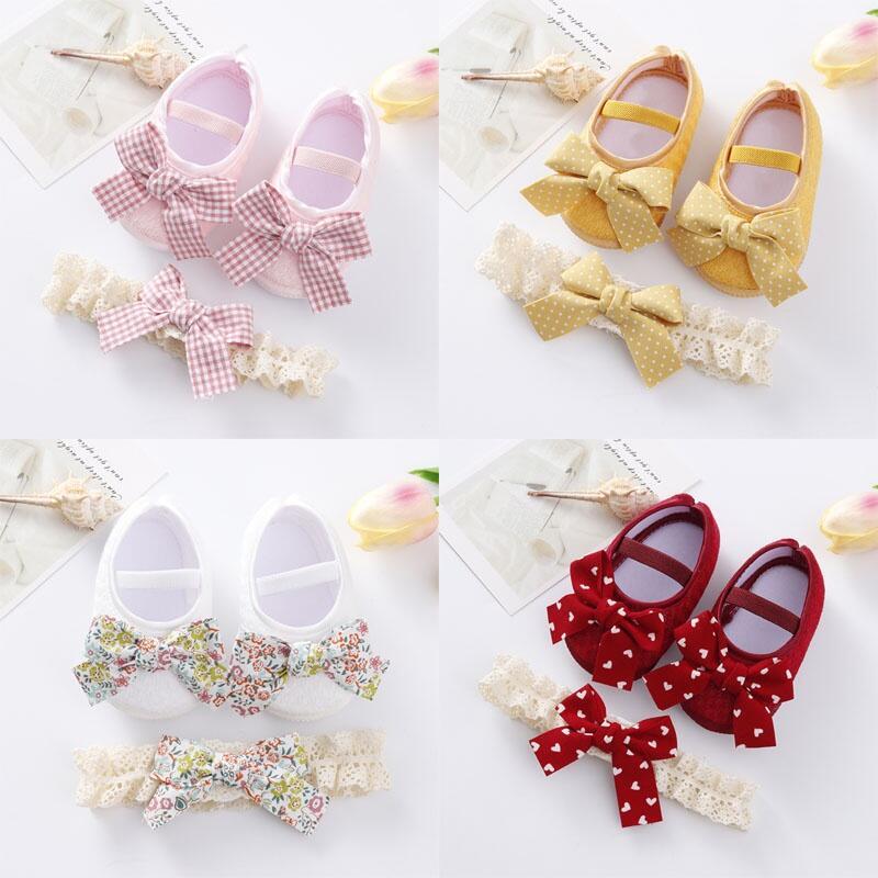 Product Introduction of 0-12 Month  Hairbands Newborn Baptism Girl Lace Toddler Prewalker Footwear Cute Baby Soft Shoes 3