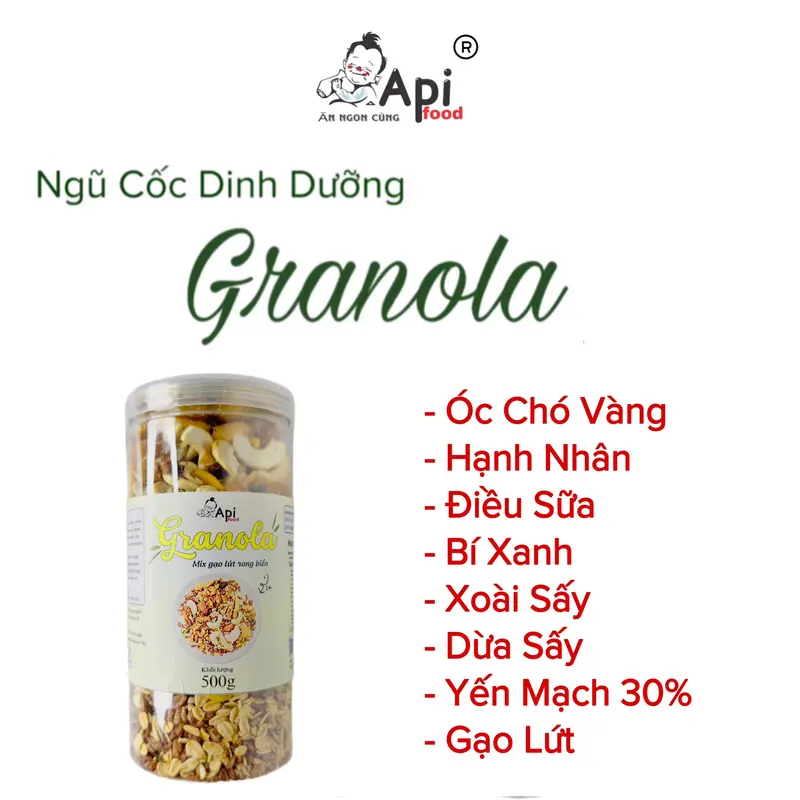 [COMBO 3 TẶNG 1 + QUÀ TẶNG] 2KG Ngũ Cốc Granola 30% Yến Mạch Api Food - Ăn Vặt Api Food 3