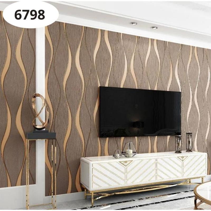 Wallpaper Dinding Marmer Lis Kuning Dasar Putih  9 s/d 10meter X 45cm 2